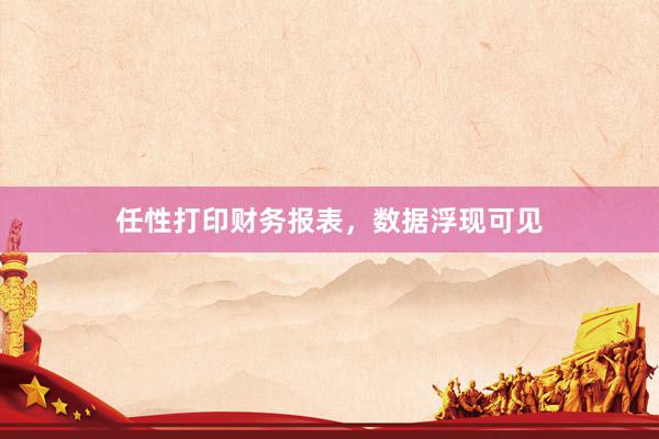 任性打印财务报表，数据浮现可见
