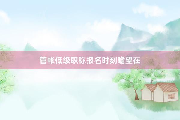 管帐低级职称报名时刻瞻望在